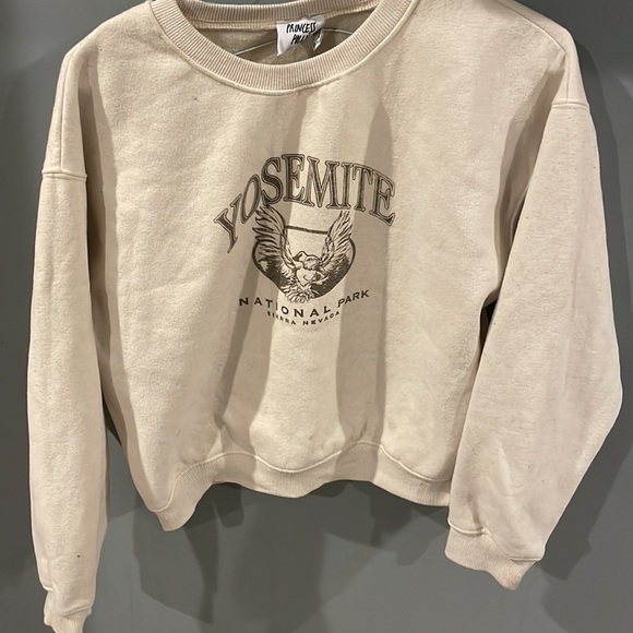 Princess Polly YOSEMITE OVERSIZED CREWNECK SWEATSHIRT CREAM - Picture 4 of 7